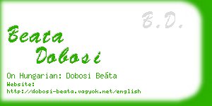 beata dobosi business card