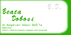 beata dobosi business card